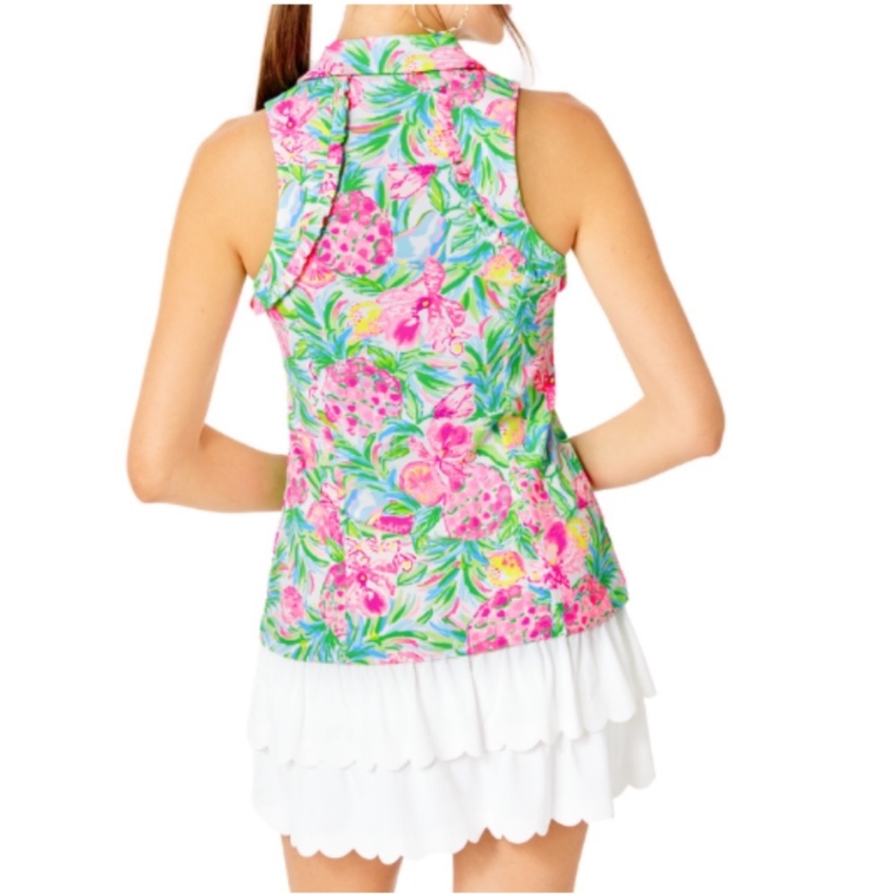 Lilly Pulitzer Martina Polo UPF 50+ Resort White Pear Necessities - S - Picture 2 of 4